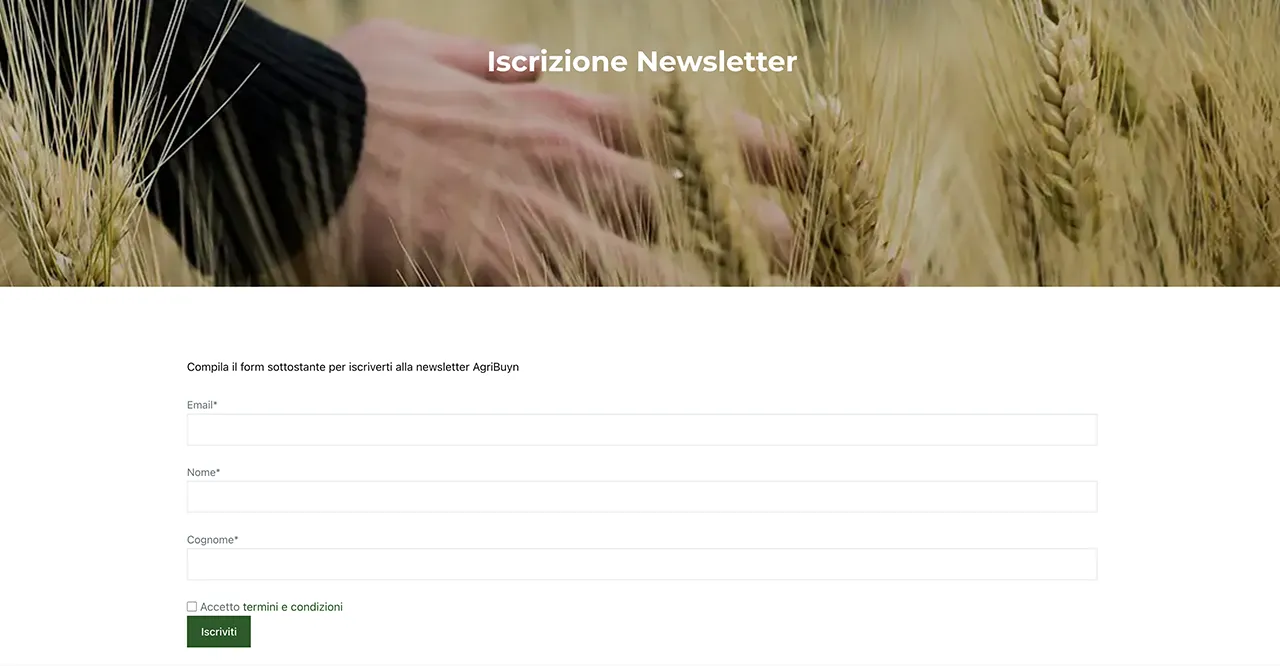 Compila il form e iscriviti alla Newsletter