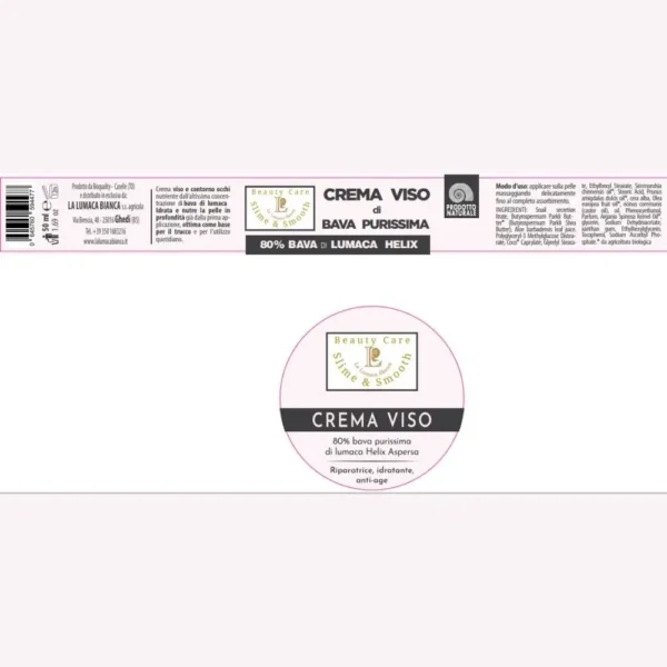 Crema Viso antirughe ed idratante con bava di lumaca (80%) - 50ml
