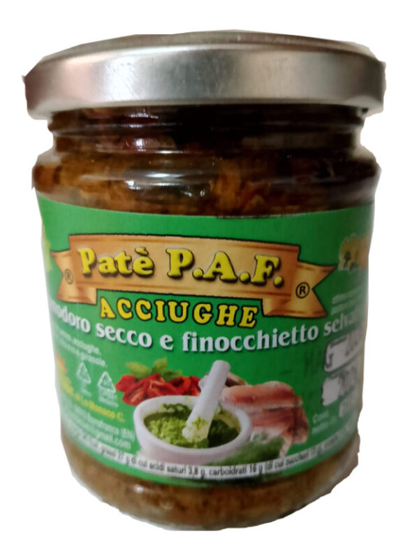Crema spalmabile P.A.F. acciughe pomodoro secco e finocchietto selvatico