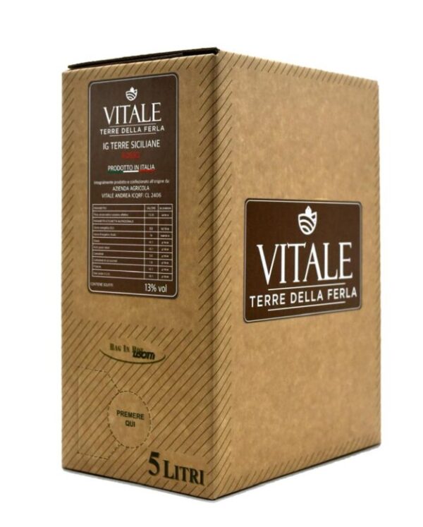 Vino Rosso Siciliano Vitale Terre della Ferla – in Bag in Box da 5 Lt